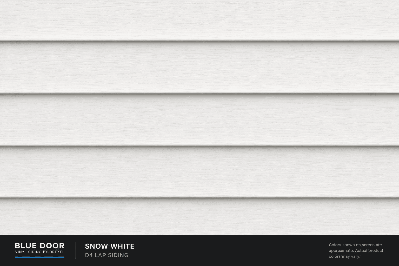 Blue Door D4 Lap vinyl siding digital color preview in Snow White